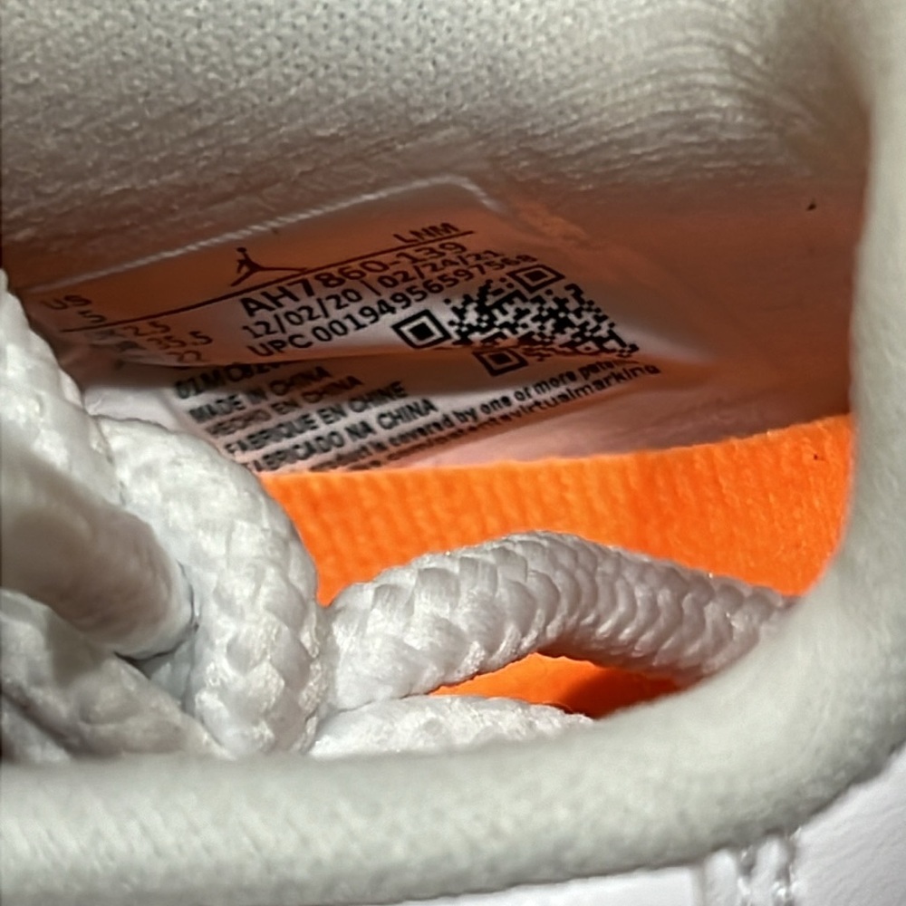DS 2021 NIKE AIR JORDAN 11 XI RETRO LOW WHITE/BRIGHT CITRUS WOMENS SZ 5 3.5Y NWT - Picture 9 of 12